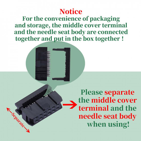 2.0 mm 2*6 Double Row 12 Pin IDC Rectangular Socket Connector FC Flat Female Terminal 3 Piece Set