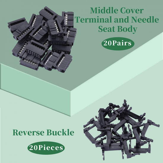 2.0 mm 2*6 Double Row 12 Pin IDC Rectangular Socket Connector FC Flat Female Terminal 3 Piece Set