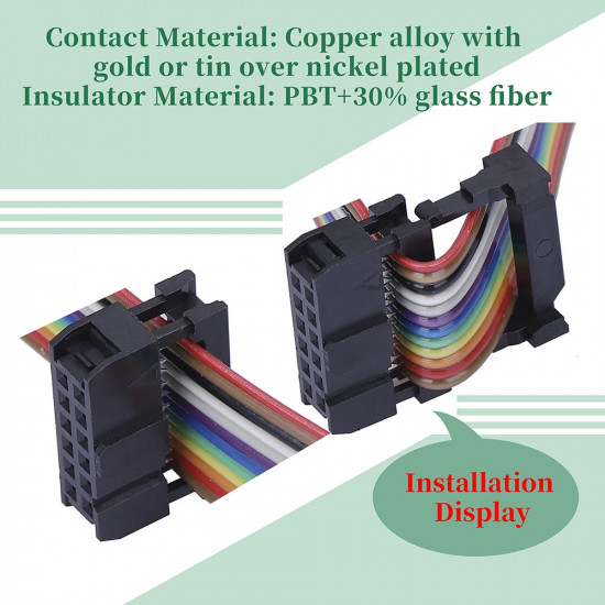 2.0 mm 2*6 Double Row 12 Pin IDC Rectangular Socket Connector FC Flat Female Terminal 3 Piece Set 2.0 mm 2*6 Double Row 12 Pin IDC Rectangular Socket Connector FC Flat Female Terminal 3 Piece Set
