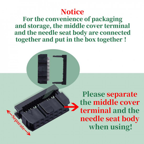 2.0 mm 2*7 Double Row 14 Pin IDC Rectangular Socket Connector FC Flat Female Terminal 3 Piece Set