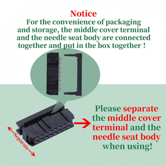 2.0 mm 2*8 Double Row 16 Pin IDC Rectangular Socket Connector FC Flat Female Terminal 3 Piece Set