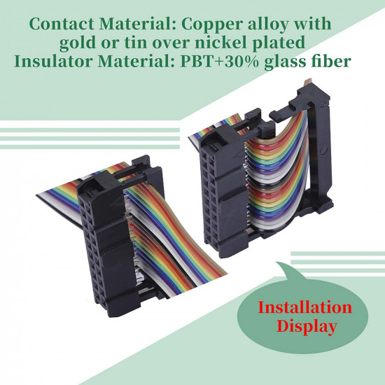 2.0 mm 2*10 Double Row 20 Pin IDC Rectangular Socket Connector FC Flat Female Terminal 3 Piece Set 2.0 mm 2*10 Double Row 20 Pin IDC Rectangular Socket Connector FC Flat Female Terminal 3 Piece Set