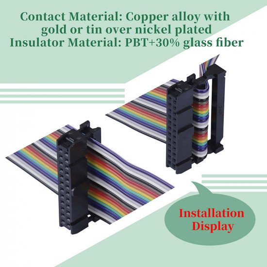2.0 mm 2*12 Double Row 24 Pin IDC Rectangular Socket Connector FC Flat Female Terminal 3 Piece Set 2.0 mm 2*12 Double Row 24 Pin IDC Rectangular Socket Connector FC Flat Female Terminal 3 Piece Set