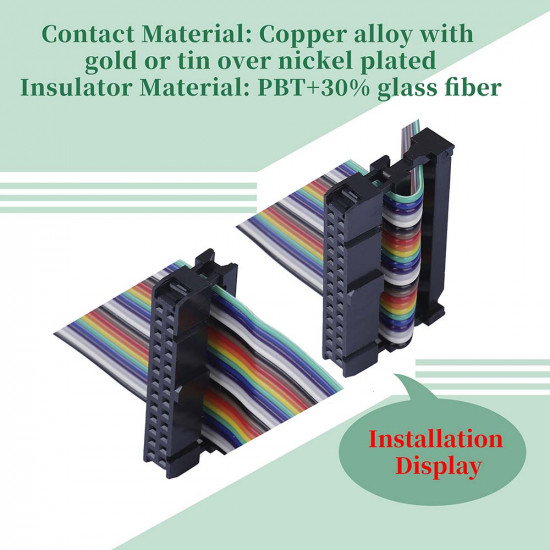 2.0 mm 2*13 Double Row 26 Pin IDC Rectangular Socket Connector FC Flat Female Terminal 3 Piece Set 2.0 mm 2*13 Double Row 26 Pin IDC Rectangular Socket Connector FC Flat Female Terminal 3 Piece Set