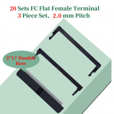 2.0 mm 2*17 Double Row 34 Pin IDC Rectangular Socket Connector FC Flat Female Terminal 3 Piece Set
