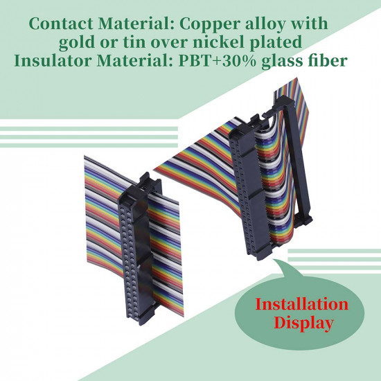 2.0 mm 2*20 Double Row 40 Pin IDC Rectangular Socket Connector FC Flat Female Terminal 3 Piece Set 2.0 mm 2*20 Double Row 40 Pin IDC Rectangular Socket Connector FC Flat Female Terminal 3 Piece Set