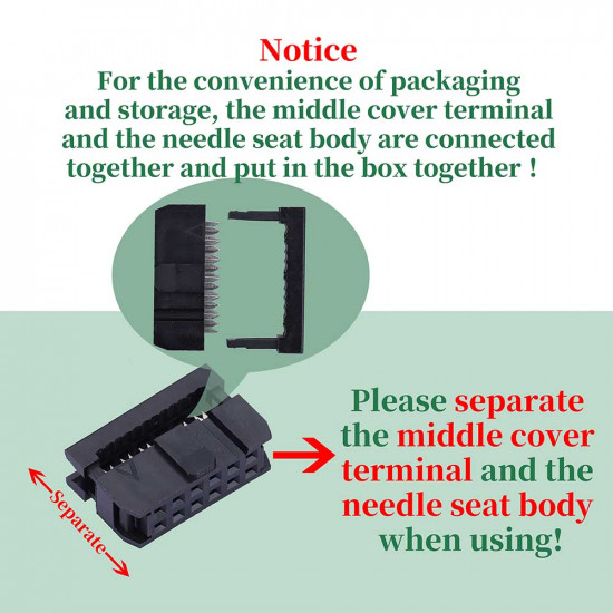 2.54 mm 2*6 Double Row 12 Pin IDC Rectangular Socket Connector FC Flat Female Terminal 3 Piece Set 2.54 mm 2*6 Double Row 12 Pin IDC Rectangular Socket Connector FC Flat Female Terminal 3 Piece Set