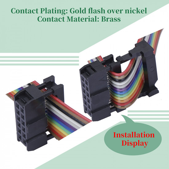 2.54 mm 2*6 Double Row 12 Pin IDC Rectangular Socket Connector FC Flat Female Terminal 3 Piece Set 2.54 mm 2*6 Double Row 12 Pin IDC Rectangular Socket Connector FC Flat Female Terminal 3 Piece Set
