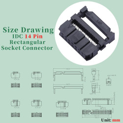 2.54 mm 2*7 Double Row 14 Pin IDC Rectangular Socket Connector FC Flat Female Terminal 3 Piece Set