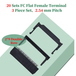 2.54 mm 2*9 Double Row 18 Pin IDC Rectangular Socket Connector FC Flat Female Terminal 3 Piece Set