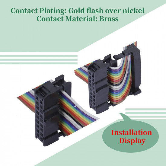 2.54 mm 2*9 Double Row 18 Pin IDC Rectangular Socket Connector FC Flat Female Terminal 3 Piece Set 2.54 mm 2*9 Double Row 18 Pin IDC Rectangular Socket Connector FC Flat Female Terminal 3 Piece Set