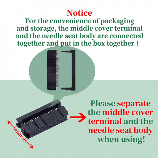2.54 mm 2*10 Double Row 20 Pin IDC Rectangular Socket Connector FC Flat Female Terminal 3 Piece Set 2.54 mm 2*10 Double Row 20 Pin IDC Rectangular Socket Connector FC Flat Female Terminal 3 Piece Set