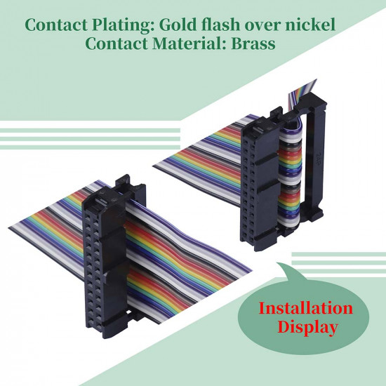 2.54 mm 2*12 Double Row 24 Pin IDC Rectangular Socket Connector FC Flat Female Terminal 3 Piece Set 2.54 mm 2*12 Double Row 24 Pin IDC Rectangular Socket Connector FC Flat Female Terminal 3 Piece Set