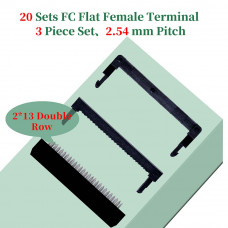 2.54 mm 2*13 Double Row 26 Pin IDC Rectangular Socket Connector FC Flat Female Terminal 3 Piece Set 2.54 mm 2*13 Double Row 26 Pin IDC Rectangular Socket Connector FC Flat Female Terminal 3 Piece Set