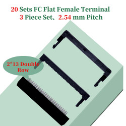 2.54 mm 2*13 Double Row 26 Pin IDC Rectangular Socket Connector FC Flat Female Terminal 3 Piece Set
