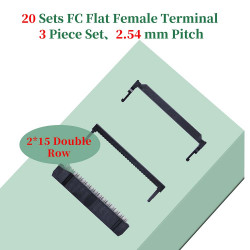 2.54 mm 2*15 Double Row 30 Pin IDC Rectangular Socket Connector FC Flat Female Terminal 3 Piece Set