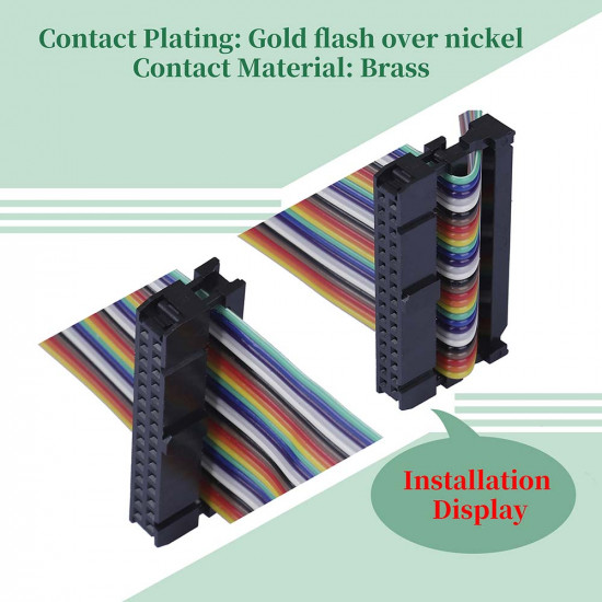 2.54 mm 2*15 Double Row 30 Pin IDC Rectangular Socket Connector FC Flat Female Terminal 3 Piece Set