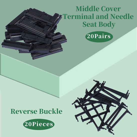 2.54 mm 2*20 Double Row 40 Pin IDC Rectangular Socket Connector FC Flat Female Terminal 3 Piece Set