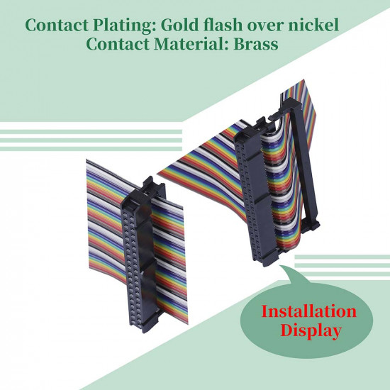 2.54 mm 2*20 Double Row 40 Pin IDC Rectangular Socket Connector FC Flat Female Terminal 3 Piece Set