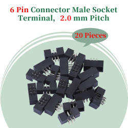 2.0 mm 2*3 Double Row 6 Pin IDC Box Header Connector Male Socket Terminal