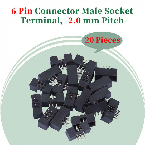 2.0 mm 2*3 Double Row 6 Pin IDC Box Header Connector Male Socket Terminal 2.0 mm 2*3 Double Row 6 Pin IDC Box Header Connector Male Socket Terminal
