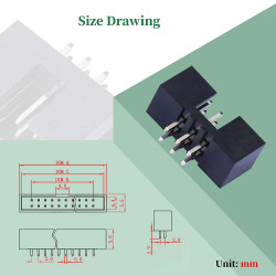 2.0 mm 2*3 Double Row 6 Pin IDC Box Header Connector Male Socket Terminal