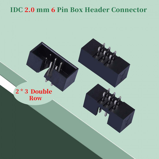 2.0 mm 2*3 Double Row 6 Pin IDC Box Header Connector Male Socket Terminal