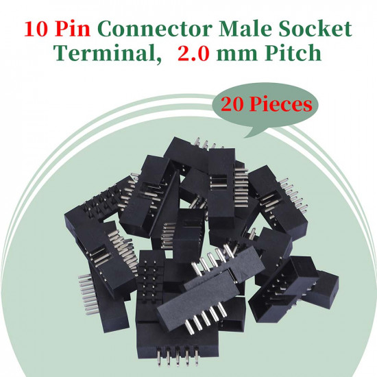 2.0 mm 2*5 Double Row 10 Pin IDC Box Header Connector Male Socket Terminal 2.0 mm 2*5 Double Row 10 Pin IDC Box Header Connector Male Socket Terminal