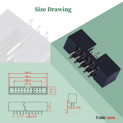 2.0 mm 2*5 Double Row 10 Pin IDC Box Header Connector Male Socket Terminal