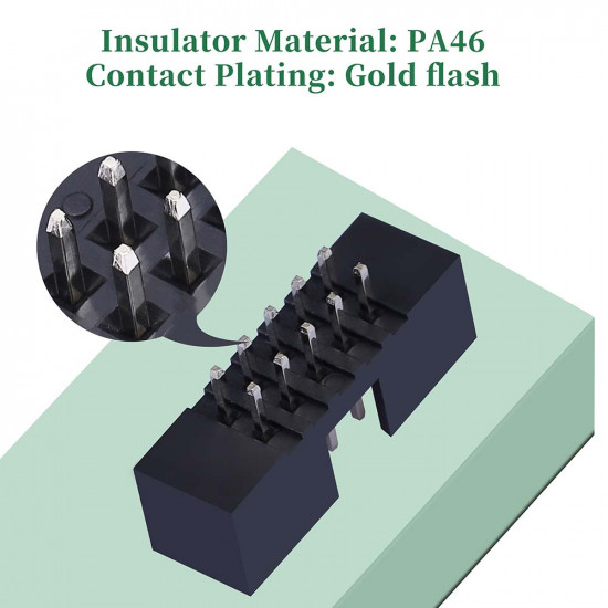 2.0 mm 2*5 Double Row 10 Pin IDC Box Header Connector Male Socket Terminal 2.0 mm 2*5 Double Row 10 Pin IDC Box Header Connector Male Socket Terminal