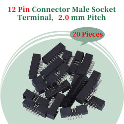 2.0 mm 2*6 Double Row 12 Pin IDC Box Header Connector Male Socket Terminal