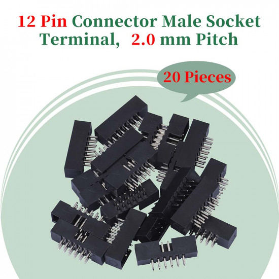 2.0 mm 2*6 Double Row 12 Pin IDC Box Header Connector Male Socket Terminal 2.0 mm 2*6 Double Row 12 Pin IDC Box Header Connector Male Socket Terminal