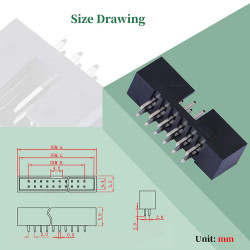 2.0 mm 2*6 Double Row 12 Pin IDC Box Header Connector Male Socket Terminal