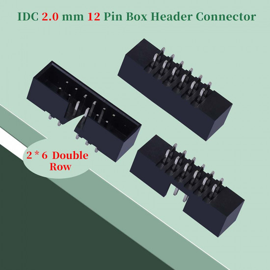 2.0 mm 2*6 Double Row 12 Pin IDC Box Header Connector Male Socket Terminal