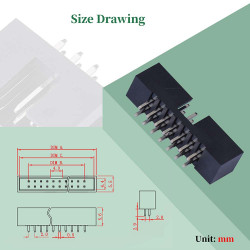 2.0 mm 2*7 Double Row 14 Pin IDC Box Header Connector Male Socket Terminal