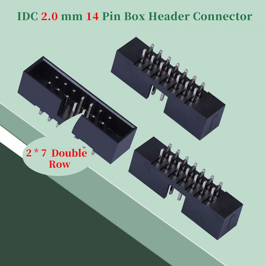 2.0 mm 2*7 Double Row 14 Pin IDC Box Header Connector Male Socket Terminal 2.0 mm 2*7 Double Row 14 Pin IDC Box Header Connector Male Socket Terminal