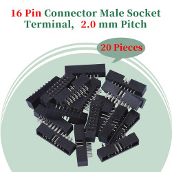 2.0 mm 2*8 Double Row 16 Pin IDC Box Header Connector Male Socket Terminal