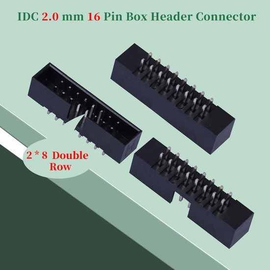 2.0 mm 2*8 Double Row 16 Pin IDC Box Header Connector Male Socket Terminal 2.0 mm 2*8 Double Row 16 Pin IDC Box Header Connector Male Socket Terminal