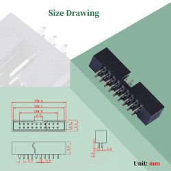 2.0 mm 2*9 Double Row 18 Pin IDC Box Header Connector Male Socket Terminal