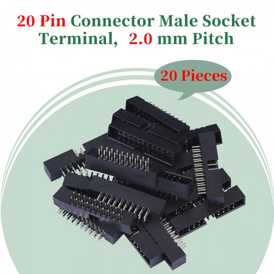2.0 mm 2*10 Double Row 20 Pin IDC Box Header Connector Male Socket Terminal