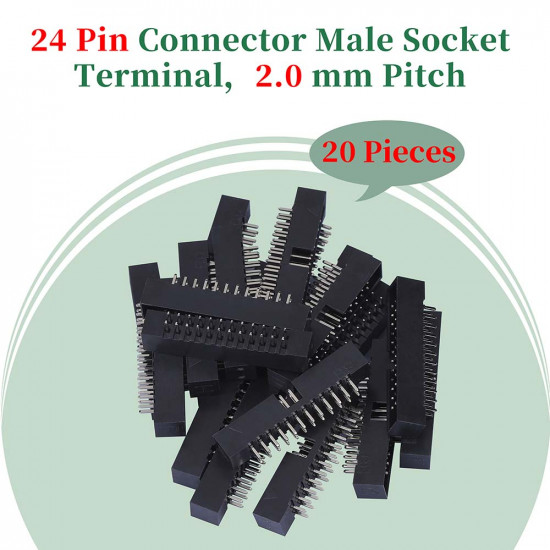 2.0 mm 2*12 Double Row 24 Pin IDC Box Header Connector Male Socket Terminal 2.0 mm 2*12 Double Row 24 Pin IDC Box Header Connector Male Socket Terminal