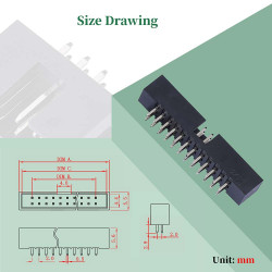 2.0 mm 2*12 Double Row 24 Pin IDC Box Header Connector Male Socket Terminal