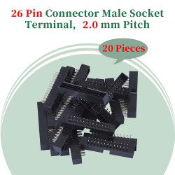 2.0 mm 2*13 Double Row 26 Pin IDC Box Header Connector Male Socket Terminal