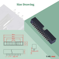 2.0 mm 2*13 Double Row 26 Pin IDC Box Header Connector Male Socket Terminal