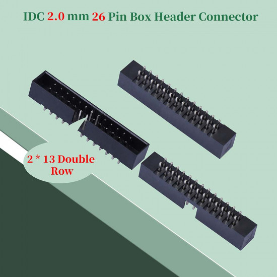 2.0 mm 2*13 Double Row 26 Pin IDC Box Header Connector Male Socket Terminal 2.0 mm 2*13 Double Row 26 Pin IDC Box Header Connector Male Socket Terminal