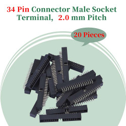 2.0 mm 2*17 Double Row 34 Pin IDC Box Header Connector Male Socket Terminal