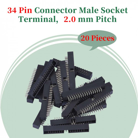2.0 mm 2*17 Double Row 34 Pin IDC Box Header Connector Male Socket Terminal 2.0 mm 2*17 Double Row 34 Pin IDC Box Header Connector Male Socket Terminal