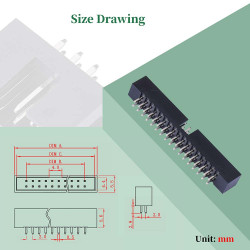 2.0 mm 2*17 Double Row 34 Pin IDC Box Header Connector Male Socket Terminal