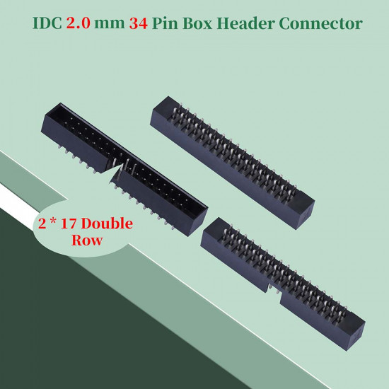 2.0 mm 2*17 Double Row 34 Pin IDC Box Header Connector Male Socket Terminal 2.0 mm 2*17 Double Row 34 Pin IDC Box Header Connector Male Socket Terminal
