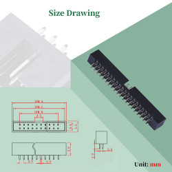 2.0 mm 2*20 Double Row 40 Pin IDC Box Header Connector Male Socket Terminal